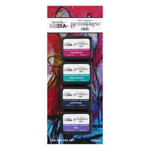 Spellbinders BetterPress Ink Mini Set 4/Pkg By Dina Wakley-Happy - 5A0035P0-1H6YR - 810176105856