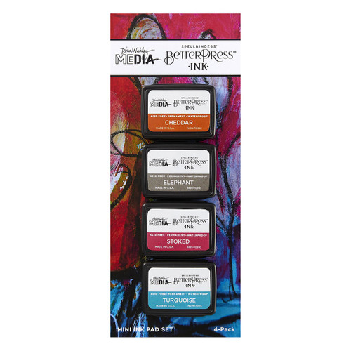 Spellbinders BetterPress Ink Mini Set 4/Pkg By Dina Wakley-Dina's Faves - 5A0035P0-1H6YS - 810176105801