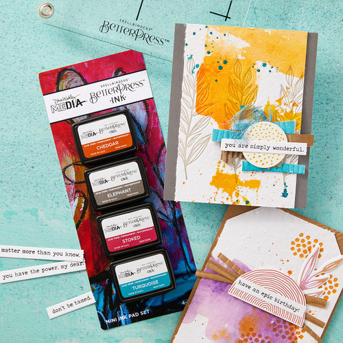 Spellbinders BetterPress Ink Mini Set 4/Pkg By Dina Wakley-Dina's Faves - 5A0035P0-1H6YS Spellbinders BetterPress Ink Mini Set 4/Pkg By Dina Wakley-Dina's Faves - 5A0035P0-1H6YS