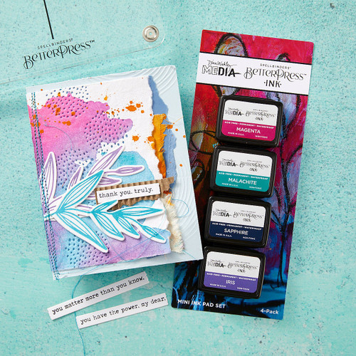 Spellbinders BetterPress Ink Mini Set 4/Pkg By Dina Wakley-Dina's Faves - 5A0035P0-1H6YS Spellbinders BetterPress Ink Mini Set 4/Pkg By Dina Wakley-Dina's Faves - 5A0035P0-1H6YS