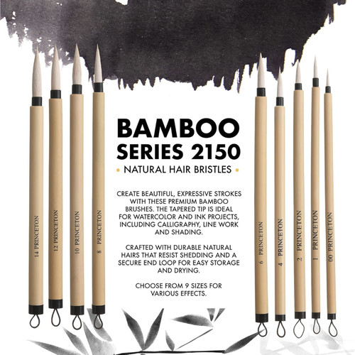 Princeton Bamboo Natural Short Handle Brush-Round Size 14 - 5A00364W-1H7GK