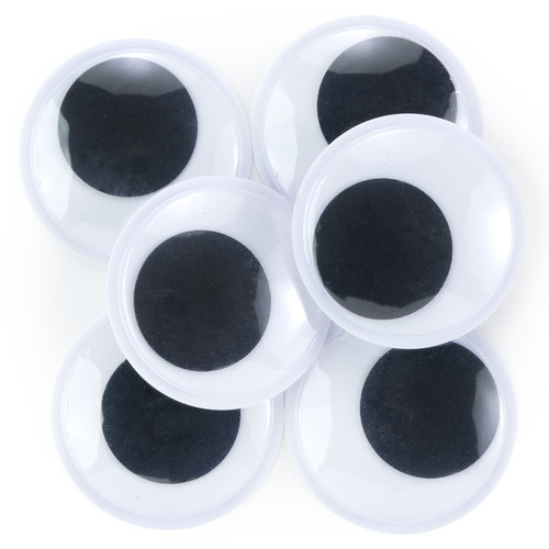 CousinDIY Paste-On Wiggle Eyes 40mm 6/Pkg-Black - 5A002XRB-1GYM9