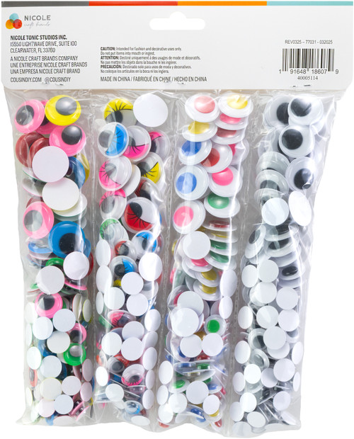 CousinDIY Wiggle Eyes Mega Assortment-Multi-Colored - 5A002XSD-1GYNZ