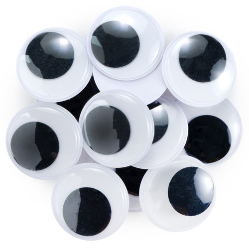 CousinDIY Paste-On Wiggle Eyes 30mm 12/Pkg-Black - 5A002XS7-1GYNX