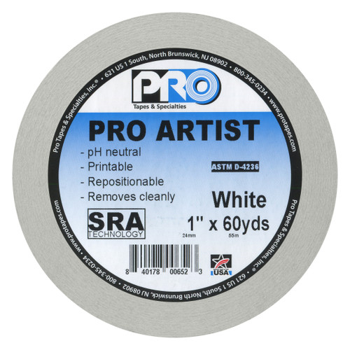 Pro Artist Tape-1"X60yds White - 5A0035R8-1H73P - 840178006523