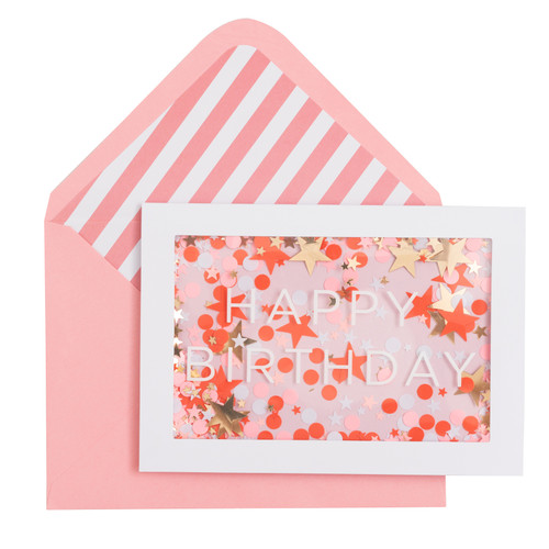 American Crafts Shaker Greeting Card-Pink - 5A0035QJ-1H72N