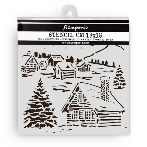 Stamperia Stencil 7"X7"-The Owl's House Cottage - 5A0032V2-1H4MX - 5993110046189