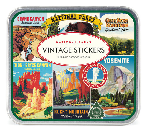 Cavallini Vintage Style Sticker Tin-National Parks - 5A0035PC-1H6Z6 - 9781639472925