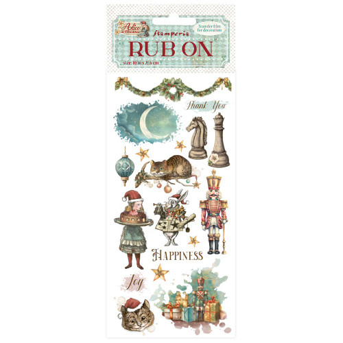 Stamperia Rub-On 4"X8.5"-Alice In Christmas Happiness - 5A0032XK-1H4MG - 5993110046431