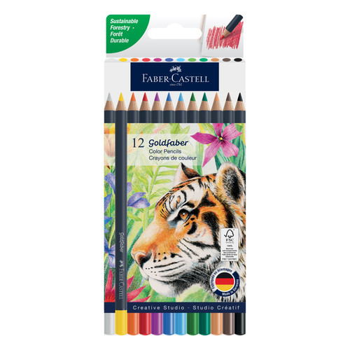 Faber-Castell Goldfaber Color Pencil Box-Set of 12 - 5A0035TT-1H75P - 092633323557