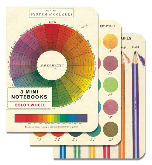 Cavallini Mini Notebooks 3/Pkg-Color Wheel - 5A0035PF-1H6ZL - 9781635441109