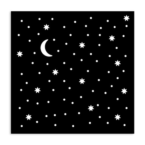 Stamperia Stencil 4.72"X4.72"-Alice In Christmas Stars And Moon - 5A0032XT-1H4KQ