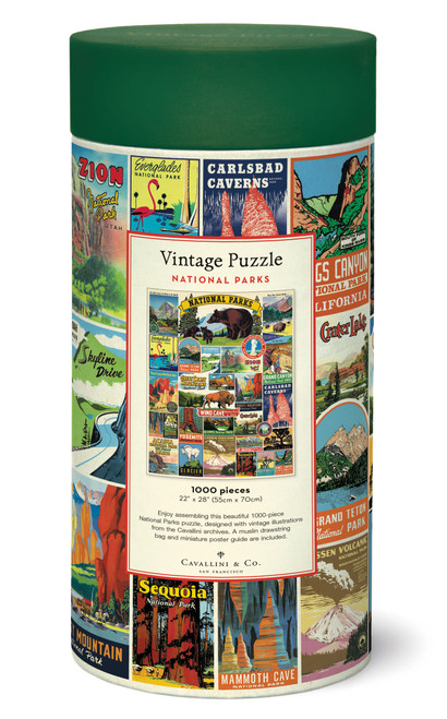 Cavallini Vintage 1,000 Piece Puzzle-National Parks - 5A0035PL-1H709 Cavallini Vintage 1,000 Piece Puzzle-National Parks - 5A0035PL-1H709