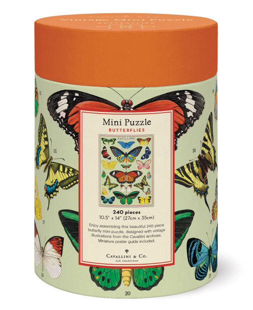 Cavallini 240 Piece Mini Puzzle-ButterFlies - 5A0035PM-1H70L Cavallini 240 Piece Mini Puzzle-ButterFlies - 5A0035PM-1H70L