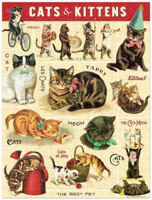 Cavallini 240 Piece Mini Puzzle-Cats - 5A0035PM-1H70N