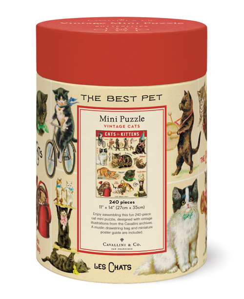 Cavallini 240 Piece Mini Puzzle-Cats - 5A0035PM-1H70N Cavallini 240 Piece Mini Puzzle-Cats - 5A0035PM-1H70N