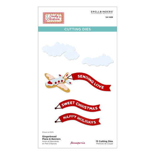 Spellbinders Etched Dies From Candy Christmas By Stamperia-Gingerbread Plane & Banners - 5A00351H-1H6K0 - 810176107065