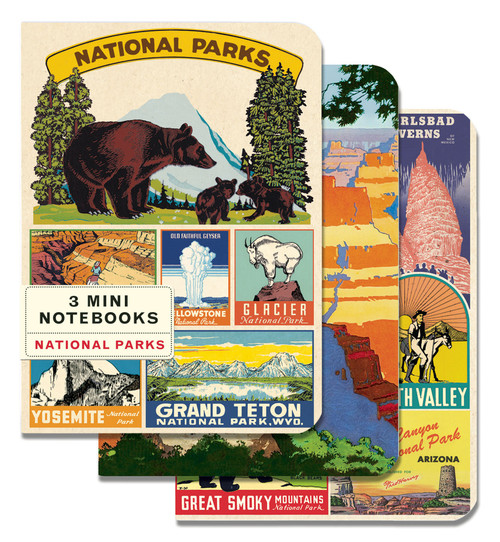 Cavallini Mini Notebooks 3/Pkg-National Parks - 5A0035PF-1H6ZF - 9781635443745