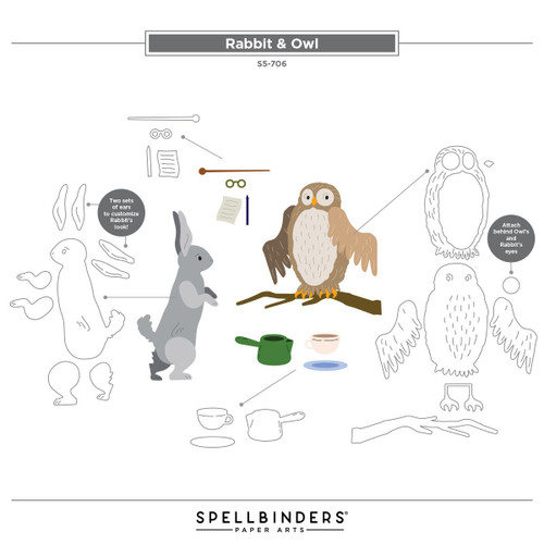 Etched Dies From Say Cheese Classic Pooh Birthday-Rabbit & Owl - 5A00351Z-1H6LN Etched Dies From Say Cheese Classic Pooh Birthday-Rabbit & Owl - 5A00351Z-1H6LN