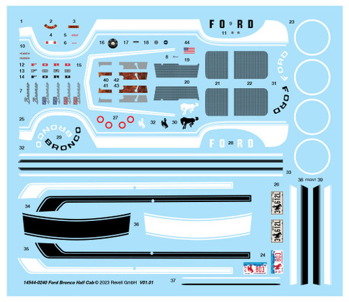 Revell Plastic Model Kit-Ford Bronco Half Cab - 5A00359T-1H6N0 Revell Plastic Model Kit-Ford Bronco Half Cab - 5A00359T-1H6N0