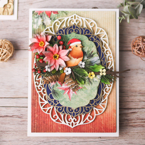 Elizabeth Craft Clear Stamps-Festive Holly Sentiments - 5A0035H3-1H6S8