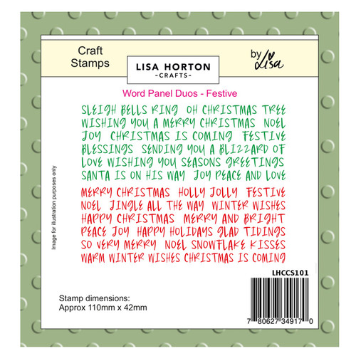 Lisa Horton Crafts Word Panel Duos Stamps-Festive - 5A00327K-1H3W3 - 780627349170