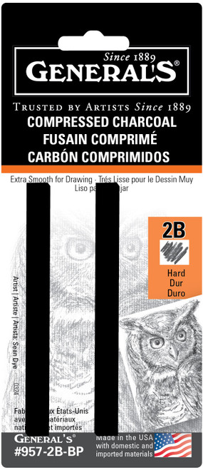 General's Compressed Charcoal 2/Pkg-2B - 957-2B - 044974957229
