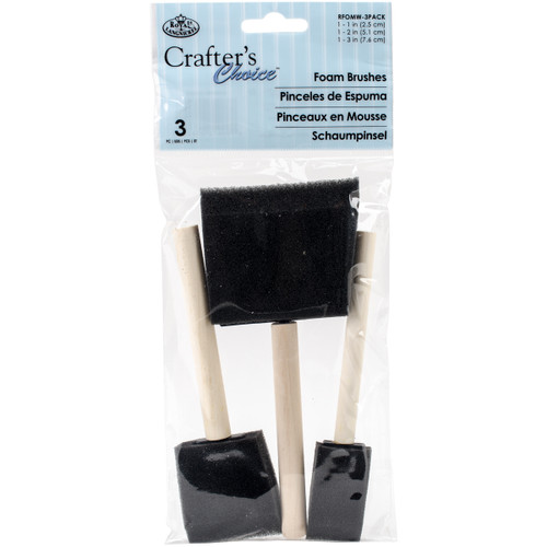 24 Pack - Crafter's Choice Foam Brushes 3/Pkg-1", 2" & 3" Widths - RFOMW-3P - 090672006202
