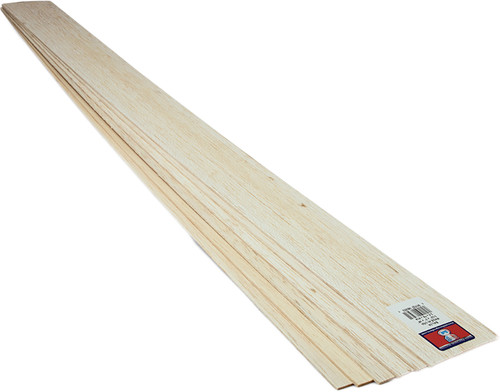 10 Pack - Midwest Products Balsa Wood Sheet 36"-3/32"X3" - B6303