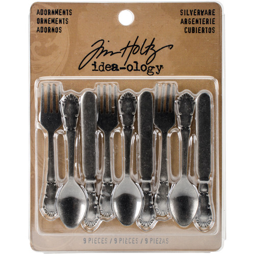 2 Pack - Idea-Ology Metal Adornments 2.5" 9/Pkg-Antique Nickel Silverware - TH93254 - 040861932546