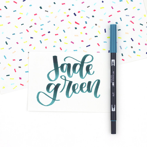 6 Pack - Tombow Dual Brush Marker Open Stock-379 Jade Green - DBP-56511