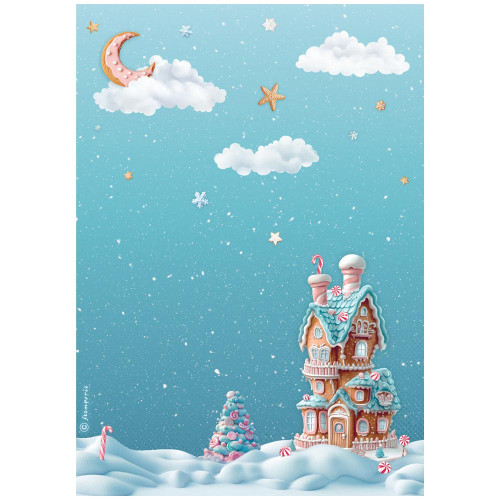 Stamperia Rice Paper Sheet A4-Candy Christmas Marzipan House - 5A0032TZ-1H4JW - 5993110045670