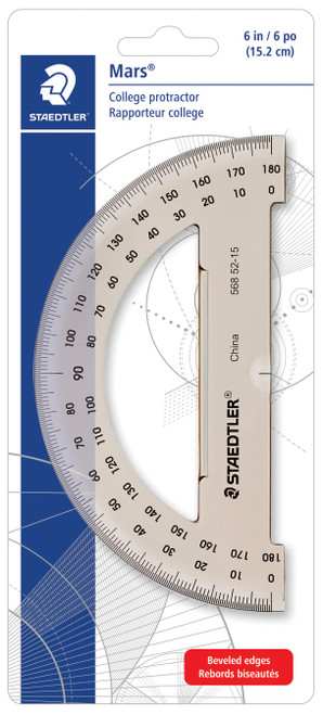6 Pack - Staedtler Plastic Protractor-6" - 5685215 - 031901907259