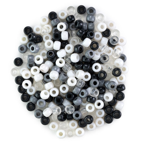 3 Pack - CousinDIY Fun Pack Acrylic Pony Beads 700/Pkg-Monochrome - 34734236