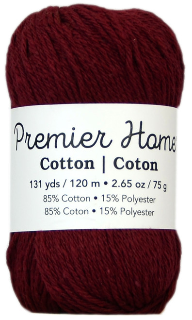 6 Pack - Premier Home Cotton Yarn-Burgundy - 38-23 - 847652041919