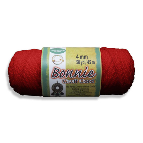 6 Pack - Pepperell Bonnie Macrame Craft Cord 4mmX50yd-Red - BB4-50-016 - 725879640163
