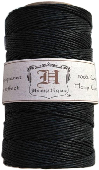 4 Pack - Hemptique Hemp Cord Spool 20lb 205'-Black - HS20-BLK - 091037029317