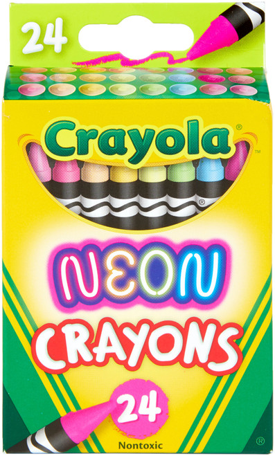 4 Pack - Crayola Crayons-Neon 24/Pkg - 52-3410 - 071662234102