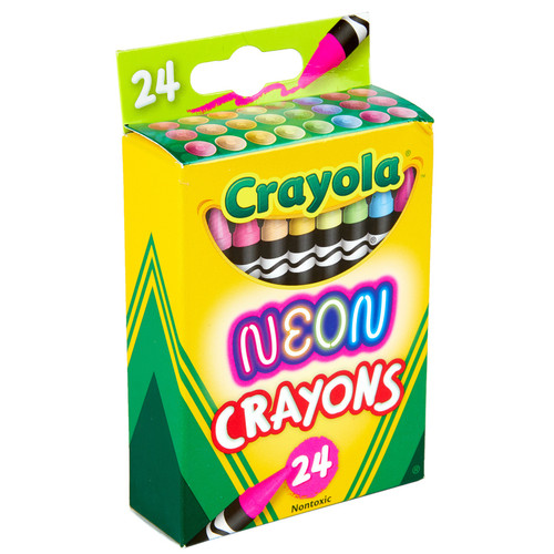 4 Pack - Crayola Crayons-Neon 24/Pkg - 52-3410