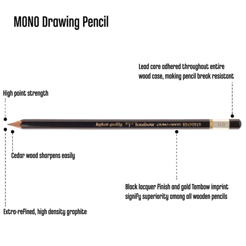 12 Pack - Tombow Mono Drawing Pencil-HB - 5A0036NY-1H7X5