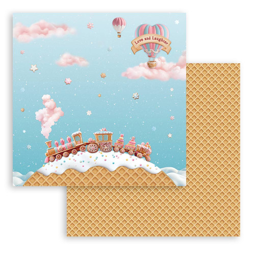 10 Pack - Stamperia Double-Sided Cardstock 12"x12"-Candy Christmas Train - 5A0032VQ-1H4MB - 5993110045625