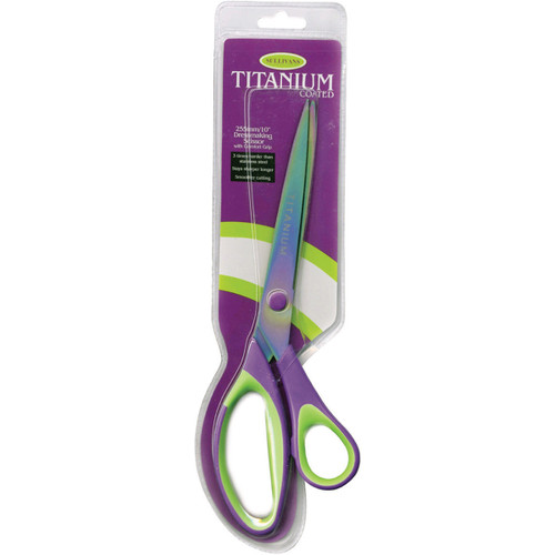 5 Pack - Sullivans Heirloom Titanium Dressmaker Scissors 10"-Purple/Green - 15008 - 739301150083