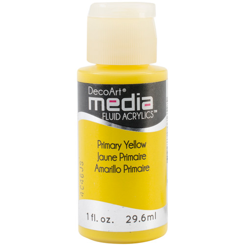3 Pack - DecoArt Media Fluid Acrylics Paint 1oz-Primary Yellow (Series 1) - 5A003799-28 - 766218076595