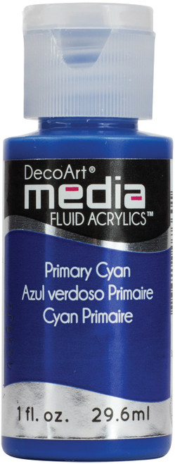 3 Pack - DecoArt Media Fluid Acrylics Paint 1oz-Primary Cyan (Series 2) - 5A00378V-27