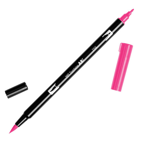 6 Pack - Tombow Dual Brush Marker Open Stock-755 Rubine Red - DBP-56584 - 085014565844
