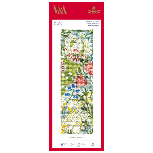 DMC V&A Cross Stitch Bookmark Kit J.H. Dearle-Golden Lily - 5A003973-1H8BR - 0077540962020