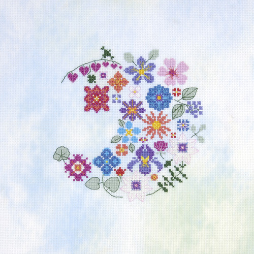 DMC Intermediate Cross Stitch Kit by Marie-Dominique-Floral Moon - 5A003970-1H8BT DMC Intermediate Cross Stitch Kit by Marie-Dominique-Floral Moon - 5A003970-1H8BT