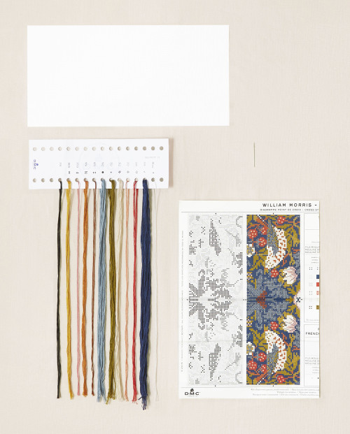 DMC V&A Advanced Bookmark Cross Stitch Kit by William Morris-Strawberry Thief - 5A00396W-1H8BS