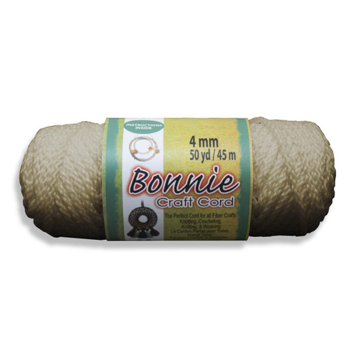 6 Pack - Pepperell Bonnie Macrame Craft Cord 4mmX50yd-Pearl (Beige) - BB4-50-005 - 725879640057