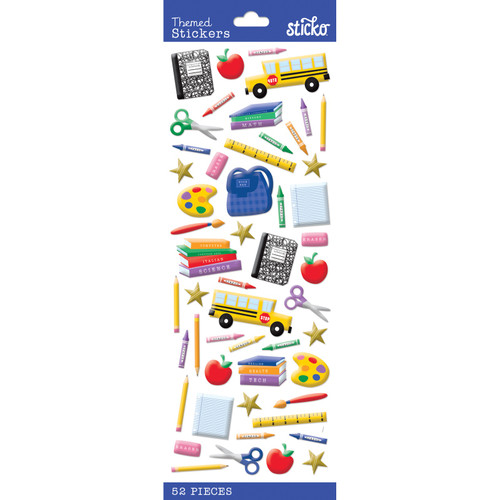 6 Pack - Sticko Themed Stickers-Time For School - E5238253 - 015586794274
